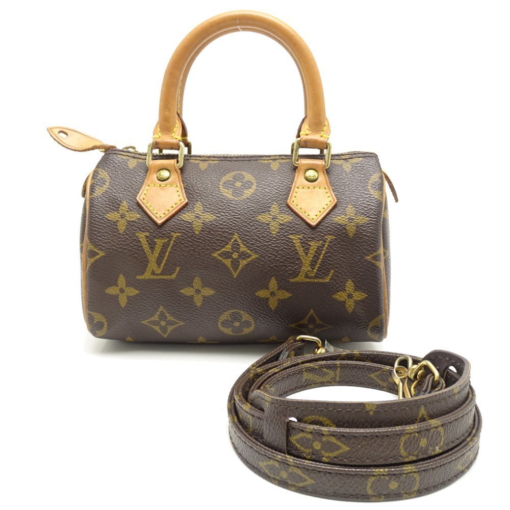 Louis Vuitton Monogram Mini Speedy Brown Mini Bag Pouch